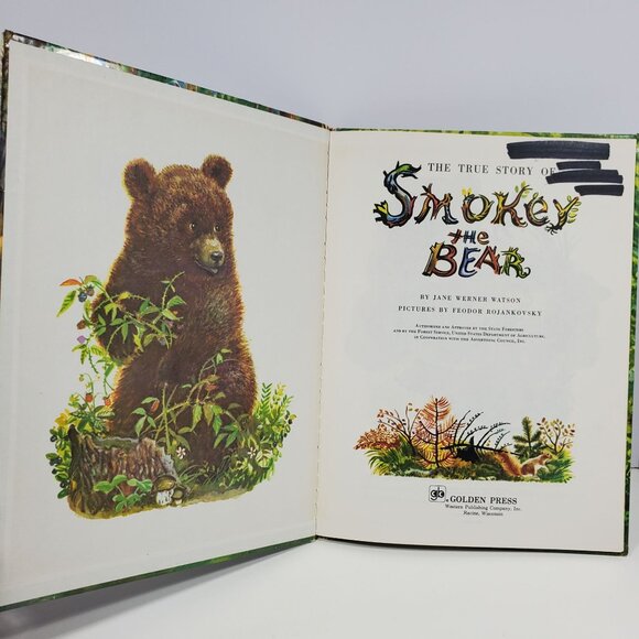 True Story Of Smokey The Bear Big Golden Book 1955 Hardcover - Picture 3 of 16